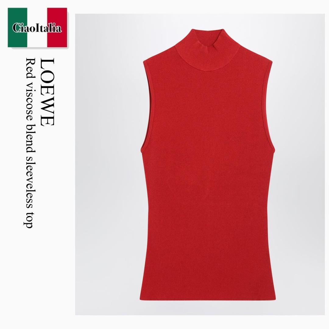 【寸法押さえる・店卸し資産境界線・早め者制覇！】 ロエベ / Loewe Red Viscose Blend Sleeveless Top / S540Y55K74 / S540Y55K74 7100 / S540Y55K747100 / 貯蔵タンクとっ始め