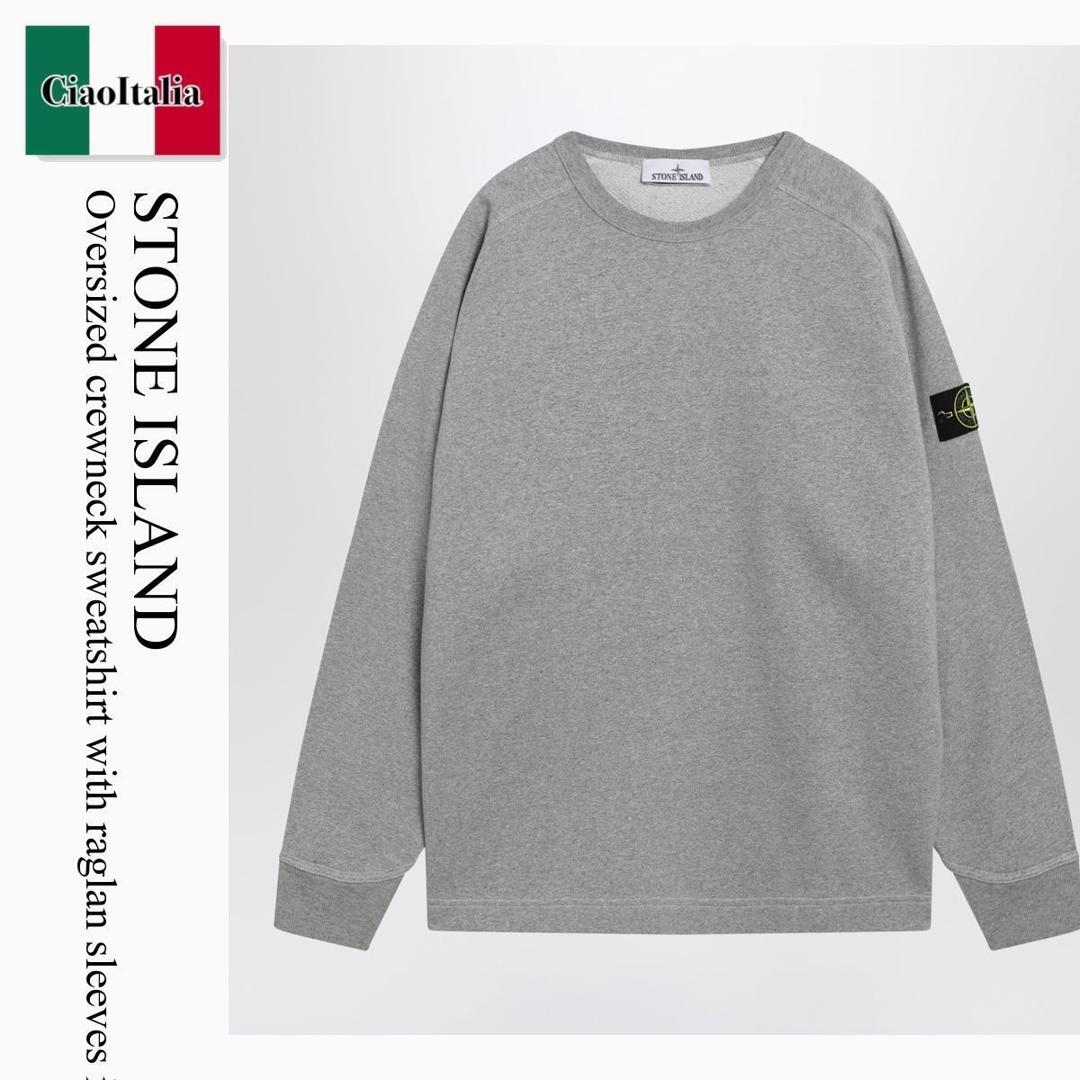 【分量制限事項・店卸し資産区分け・早め者白星！】 ストーンアイランド / Stone Island Oversized Crewneck Sweatshirt With Raglan Sleev / S156100022S0329 / S156100022S0329 0M64 / S156100022S03290M64 / スウェット・トレーナー