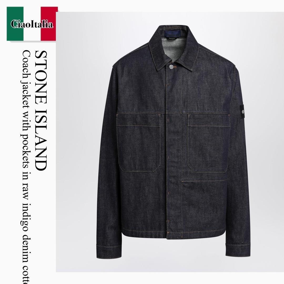 【分量制限事項・店卸し資産区分け・早め者白星！】 ストーンアイランド / Stone Island Coach Jacket With Pockets In Raw Indigo Denim C / S144100006S00J8 / S144100006S00J8 J200 / S144100006S00J8J200 / コーチジャケット