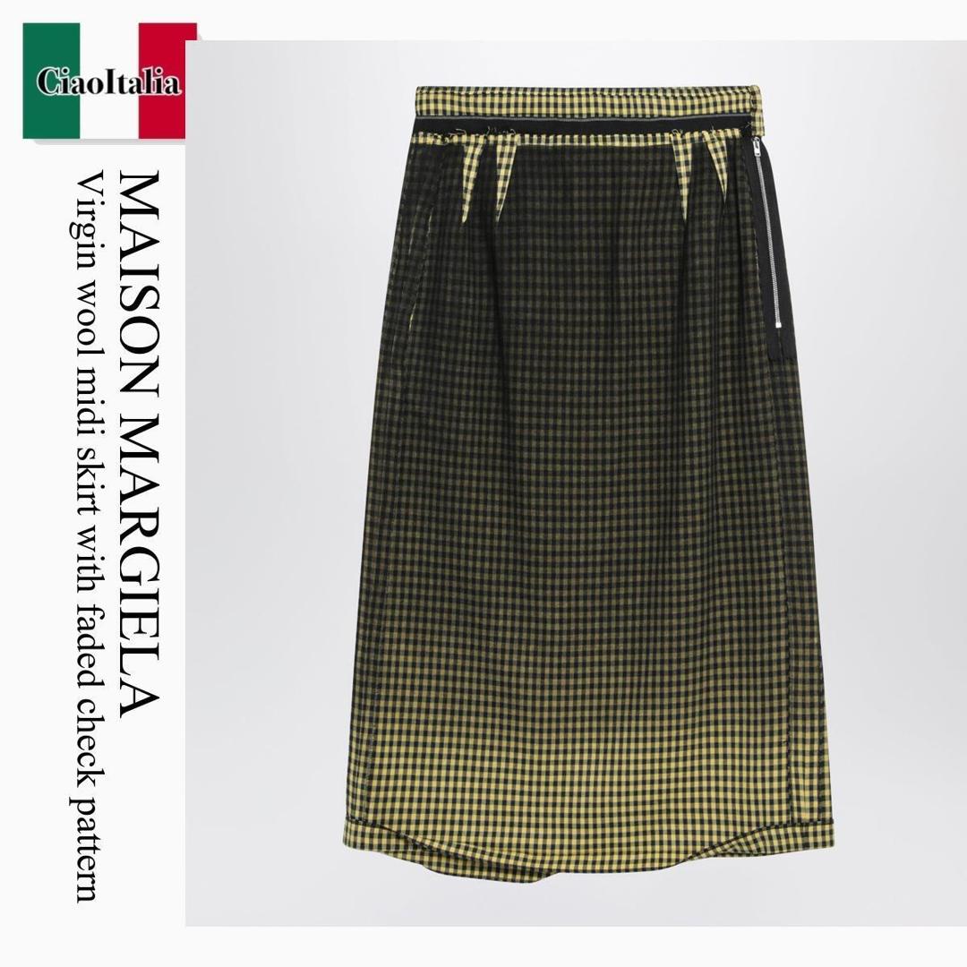 【数量限定・在庫限り・早い者勝ち!】 メゾン マルジェラ / Maison Margiela Virgin Wool Midi Skirt With Faded Check Patt / S51ME0053M35711 / S51ME0053M35711 001F / S51ME0053M35711001F / スカート|Ciao Italia