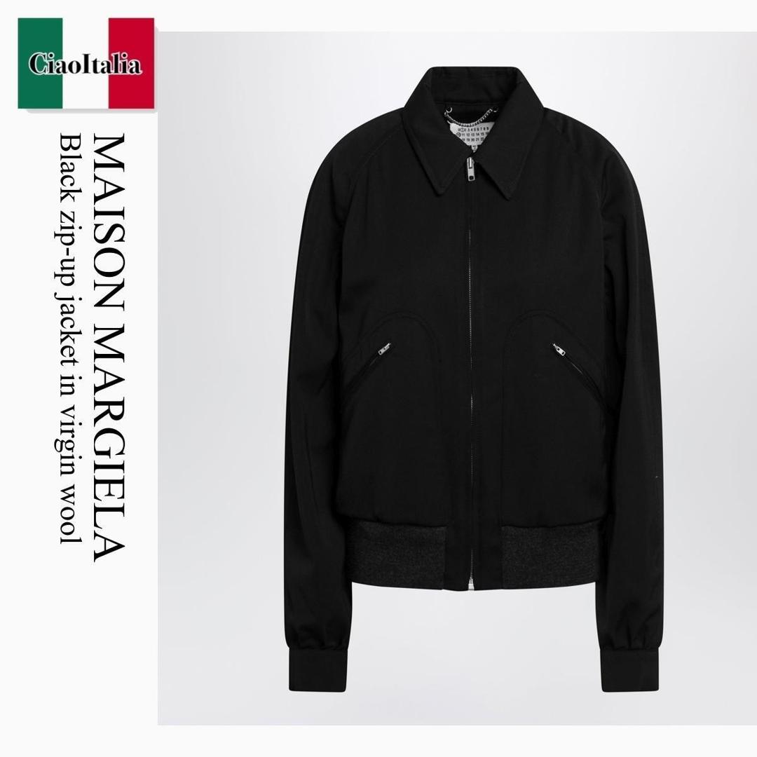 【分量制限事項・店卸し資産区分け・早め者白星！】 棲み家 マルジェラ / Maison Margiela Black Zip-Up Jacket In Virgin Wool / S51AM0509M35062 / S51AM0509M35062 900 / S51AM0509M35062900 / 上衣