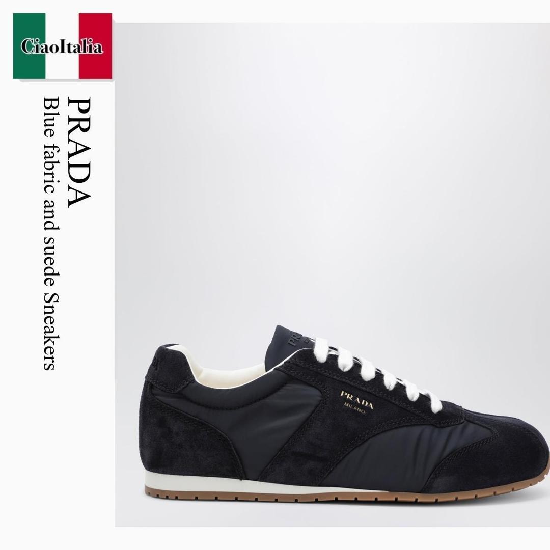 【物量制限事項・店卸し資産極限点・早め者制覇！】 プラダ / Prada Blue Fabric And Suede Sneakers / 2EE465 F0008 / 2EE465 G000D7R F0008 / 2EE465G000D7RF0008 / スニーカー