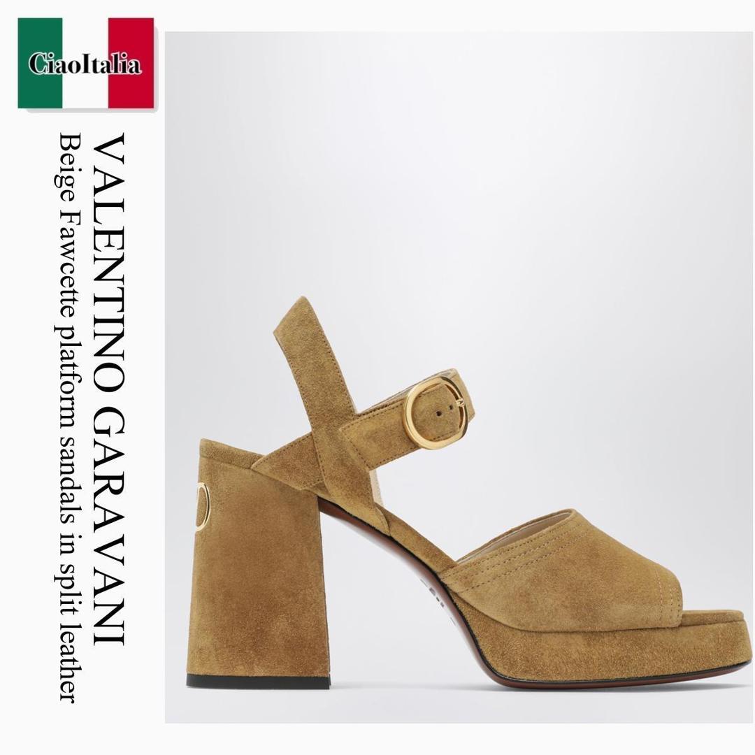 【物量制限事項・店卸し資産極限点・早め者制覇！】 バレンチノ / Valentino Garavani Beige Fawcette Platform Sandals In Split / 8W0S0MI1DHU / 8W0S0MI1DHU RDX / 8W0S0MI1DHURDX / サンダル・ミュール