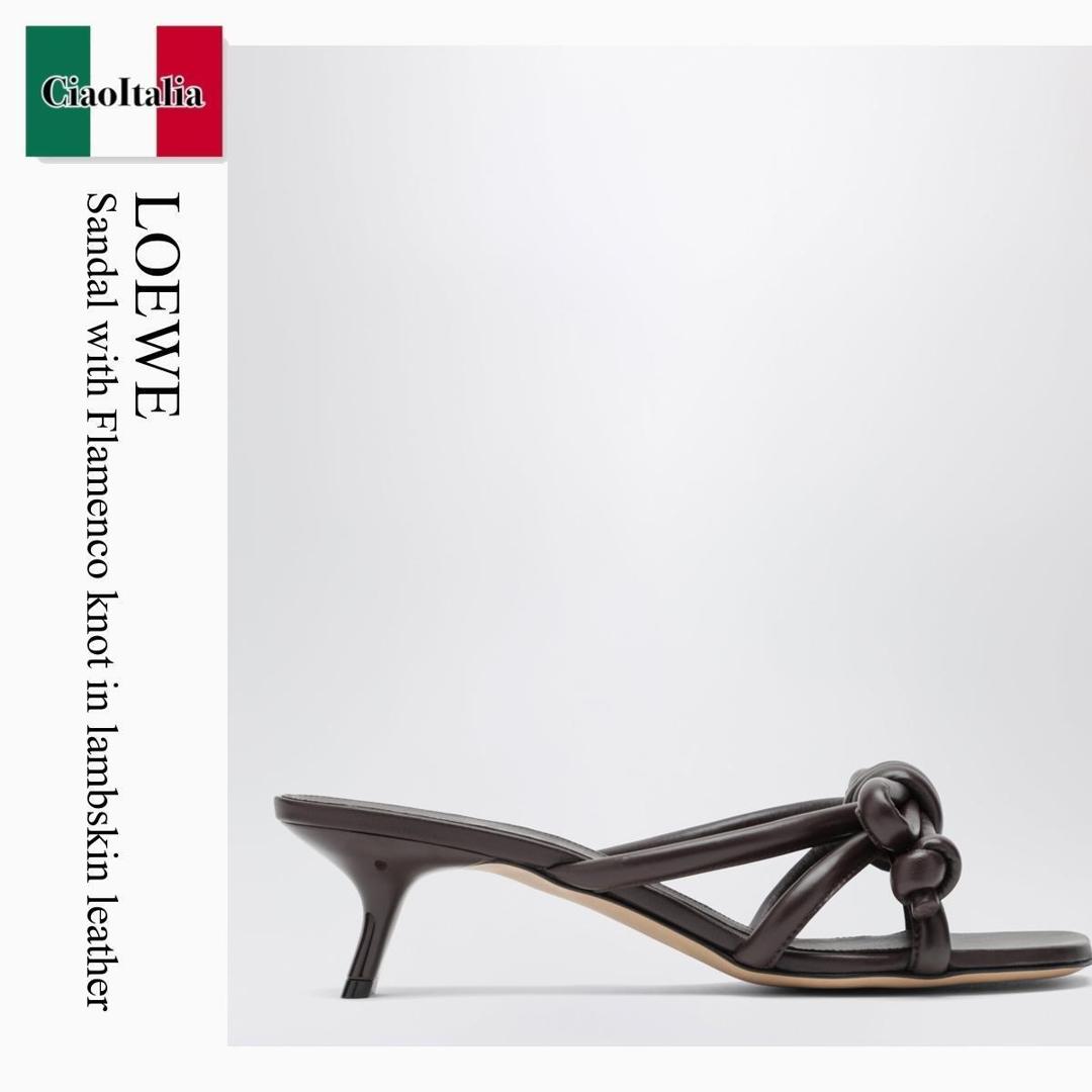 【寸法押さえる・店卸し資産境界線・早め者制覇！】 ロエベ / Loewe Sandal With Flamenco Knot In Lambskin Leather / LLSP465X10 / LLSP465X10 0018 / LLSP465X100018 / サンダル・ミュール