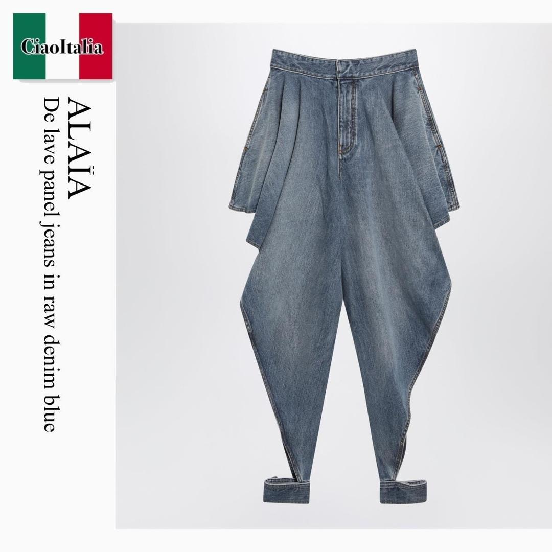 【量目押さえる・店卸し資産極限点・早め者制勝！】 アズディンアライア / Alaia De Lave Panel Jeans In Raw Denim Blue / AA9P1374D026C / AA9P1374D026C A56 / AA9P1374D026CA56 / ズボン下