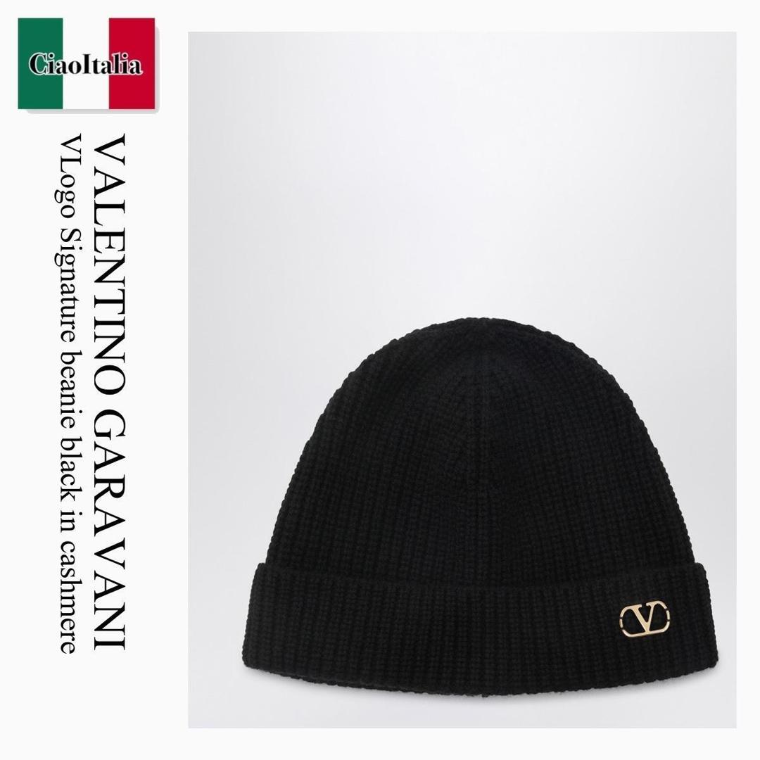 【数量限定・在庫限り・早い者勝ち！】 バレンチノ / Valentino Garavani Vlogo Signature Beanie Black In Cashmere / 7Y2HB02GATZ / 7Y2HB02GATZ 0NO / 7Y2HB02GATZ0NO / ニットキャップ・ビーニー｜Ciao Italia