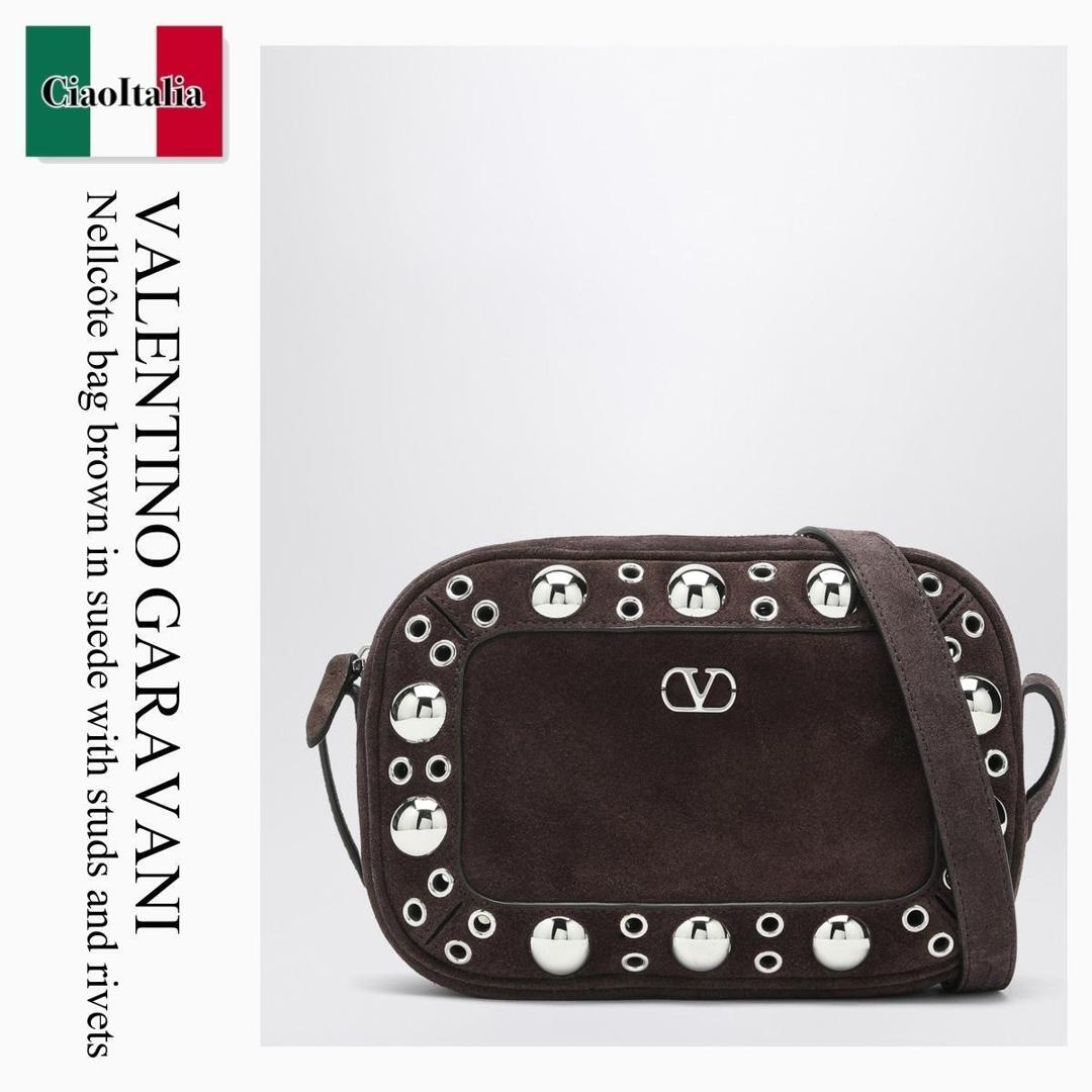 【分量制限事項・店卸し資産区分け・早め者白星！】 バレンチノ / かばん / 鞄 / Valentino Garavani Nellcote Bag Brown In Suede With Studs An / 7Y2B0R74JET / 7Y2B0R74JET 0TO / 7Y2B0R74JET0TO / ショルダーバッグ