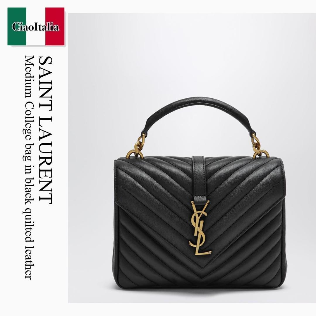 【分量制限事項・店卸し資産区分け・早め者白星！】 サンローラン / かばん / 鞄 / Saint Laurent Medium College Bag In Black Quilted Leather / 600279 BRM07 / 600279 BRM07 1000 / 600279BRM071000 / ショルダーバッグ・ポシェット