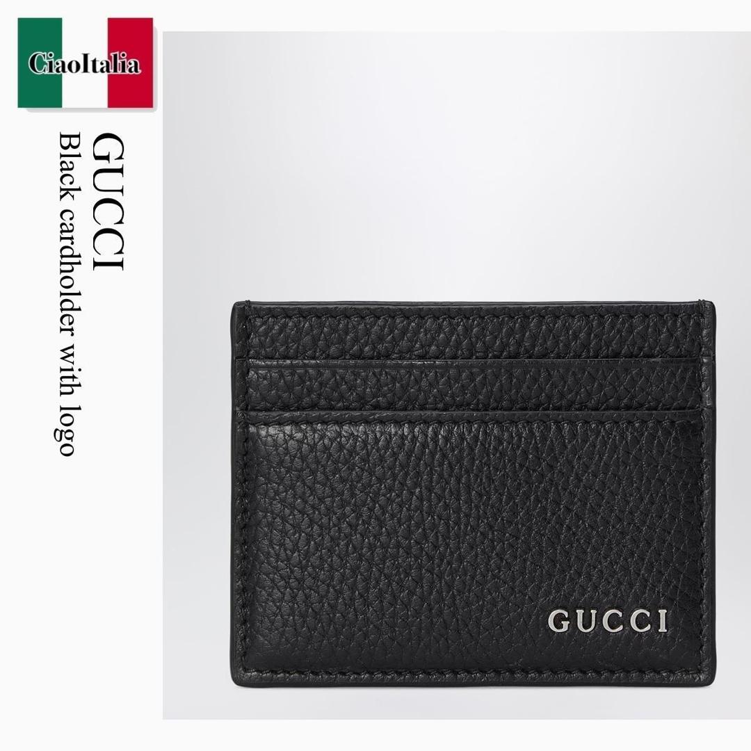 【分量制限事項・店卸し資産区分け・早め者白星！】 グッチ / Gucci Black Cardholder With Logo / 771157 AABXM / 771157 AABXM 1000 / 771157AABXM1000 / 歌留多入れもの・名刺入れ