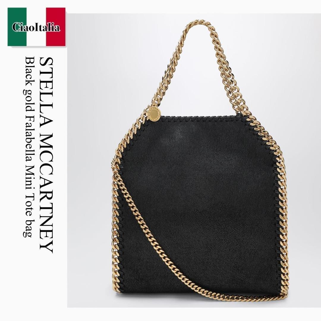 【数量限定・在庫限り・早い者勝ち!】 ステラ・マッカートニー / かばん / カバン / Stella Mccartney Black Gold Falabella Mini Tote Bag / 371223 W9355 / 371223 W9355 1000 / 371223W93551000 / トートバッグ|Ciao Italia