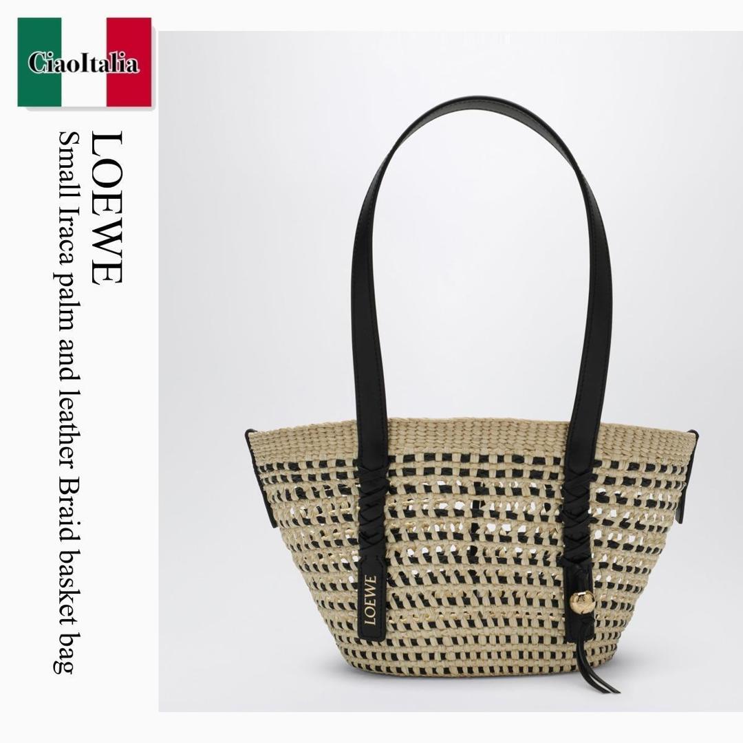 【分量制限事項・店卸し資産区分線・早め者勝利！】 ロエベ / かばん / 鞄 / Loewe Small Iraca Palm And Leather Braid Basket Bag / ASCPIBSX02 / ASCPIBSX02 2165 / ASCPIBSX022165 / ハンドバック ハンドバッグ-バッグ・小物・ブランド雑貨