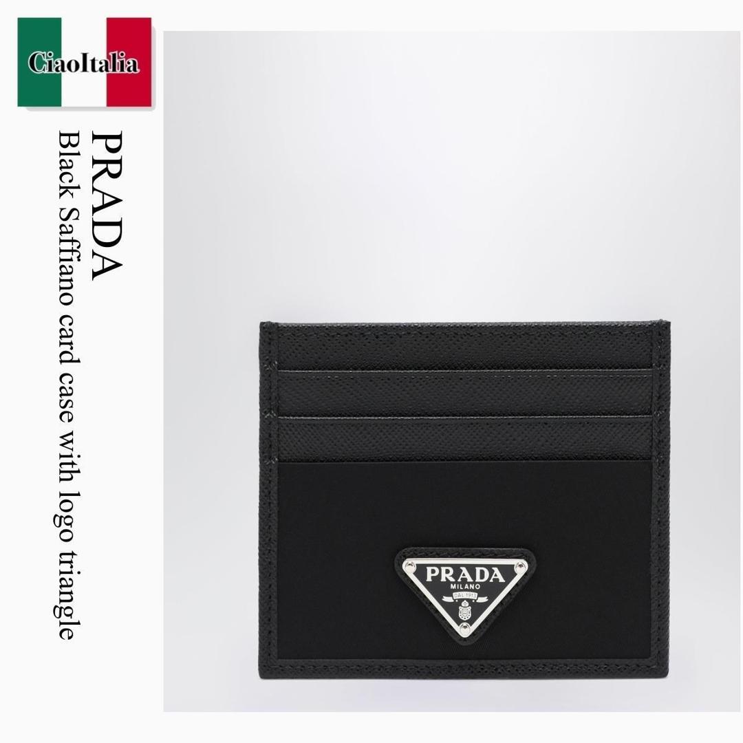 【分量制限事項・店卸し資産区分け・早め者白星！】 プラダ / Prada Black Saffiano Card Case With Logo Triangle / 2MC025 F0002 / 2MC025 2DMH F0002 / 2MC0252DMHF0002 / 歌留多入れもの・名刺入れ