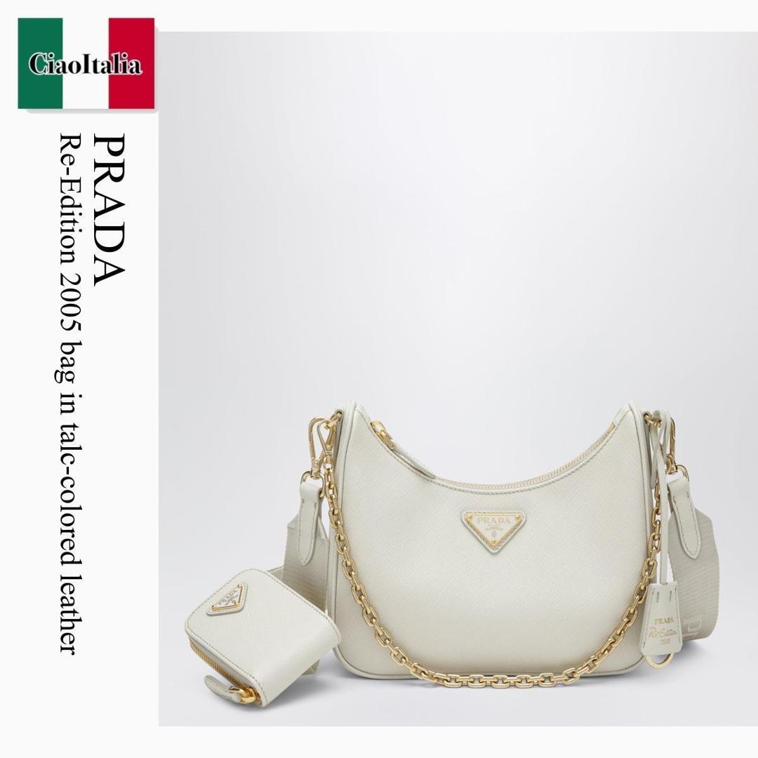 【分量制限事項・店卸し資産区分け・早め者白星！】 プラダ / かばん / 鞄 / Prada Re-Edition 2005 Bag In Talc-Colored Leather / 1BH204 F0CHZ / 1BH204 V2PNZV F0CHZ / 1BH204V2PNZVF0CHZ / ショルダーバッグ・ポシェット
