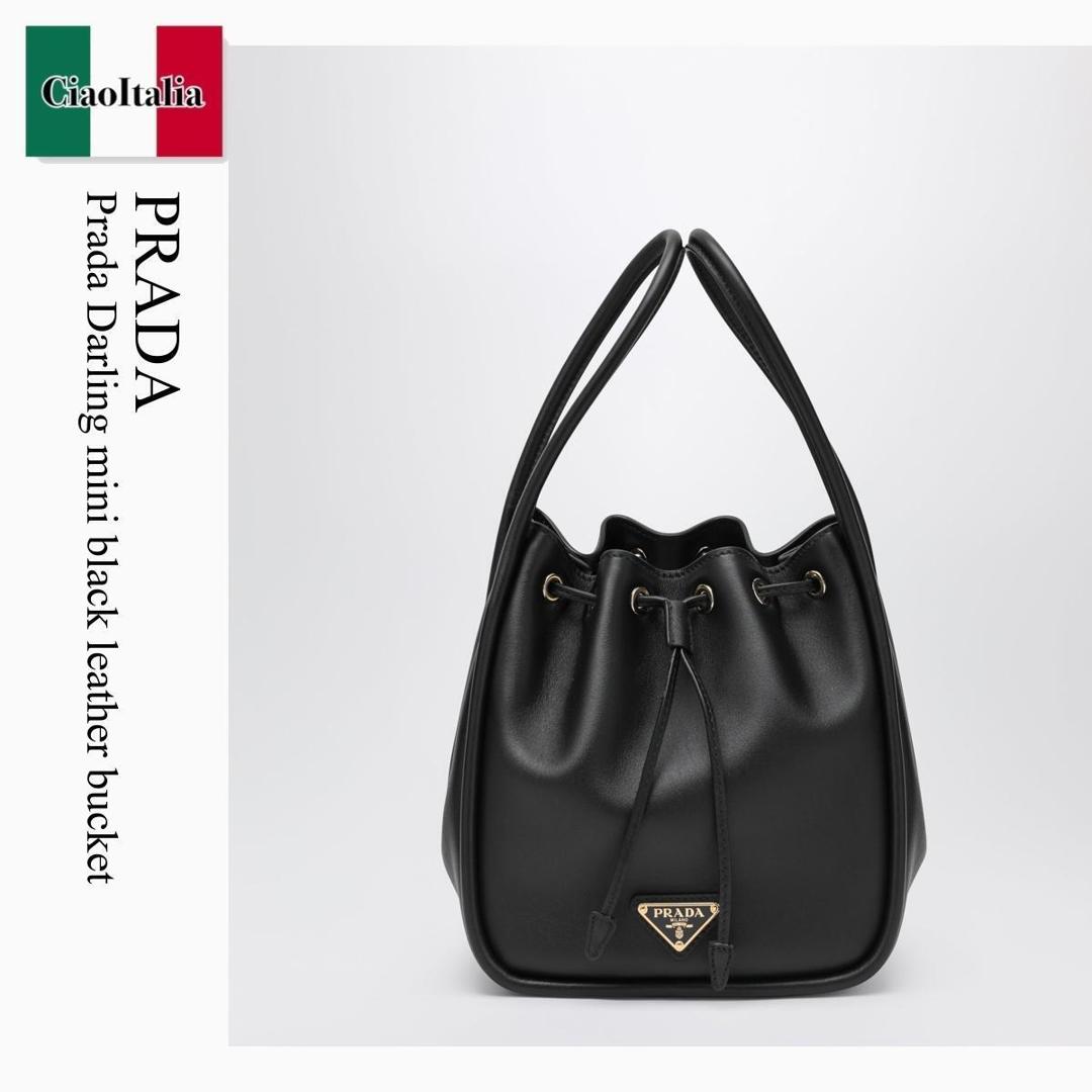 【物量制限事項・店卸し資産極限点・早め者制覇！】 プラダ / かばん / 鞄 / Prada Prada Darling Mini Black Leather Bucket / 1BE087 F0002 / 1BE087 OVO2CYS F0002 / 1BE087OVO2CYSF0002 / ショルダーバッグ・ポシェット