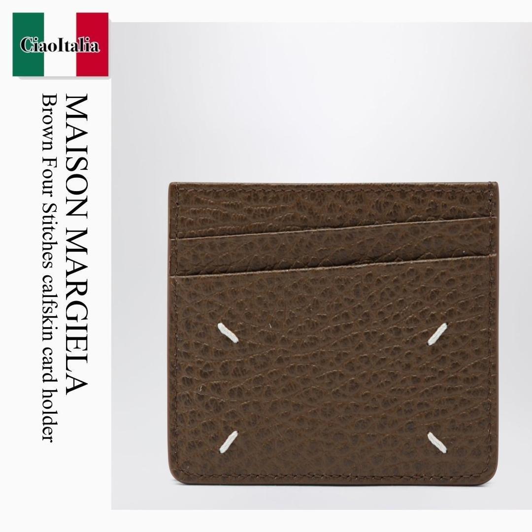 【分量制限事項・店卸し資産区分け・早め者白星！】 棲み家 マルジェラ / Maison Margiela Brown Four Stitches Calfskin Card Holder / SA1VX0006UP4455 / SA1VX0006UP4455 T2181 / SA1VX0006UP4455T2181 / 歌留多入れもの・名刺入れ