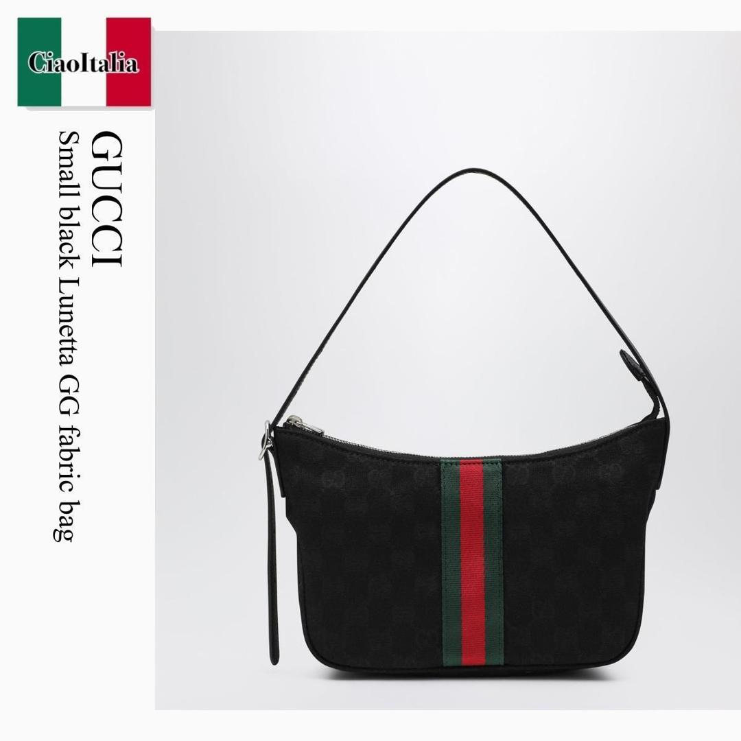 【寸法押さえる・店卸し資産境界線・早め者制覇！】 グッチ / かばん / 袋 / Gucci Small Black Lunetta Gg Fabric Bag / 863406 FAFWA / 863406 FAFWA 1053 / 863406FAFWA1053 / ショルダーバッグ