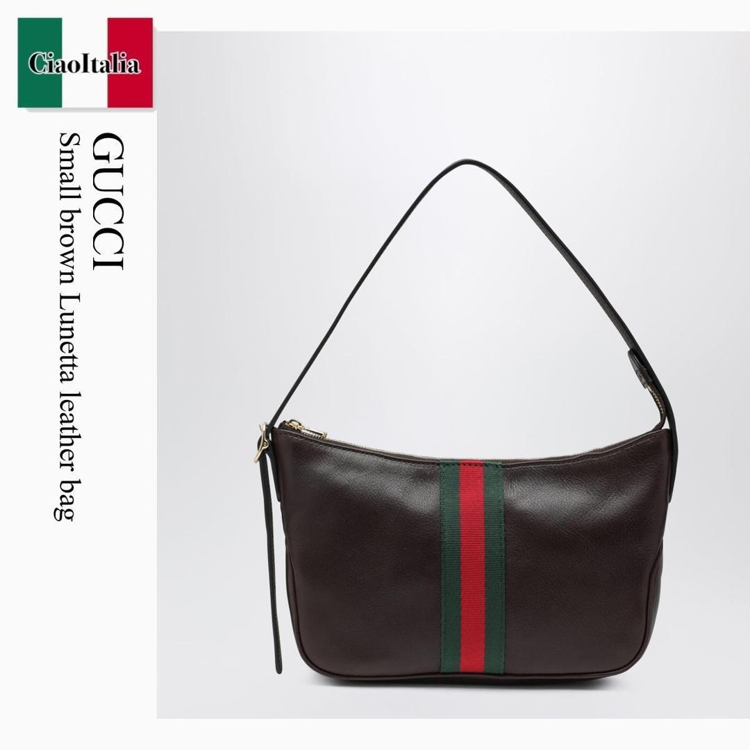 【物量制限事項・店卸し資産極限点・早め者制覇！】 グッチ / かばん / 鞄 / Gucci Small Brown Lunetta Leather Bag / 863406 AAGF8 / 863406 AAGF8 2049 / 863406AAGF82049 / ショルダーバッグ