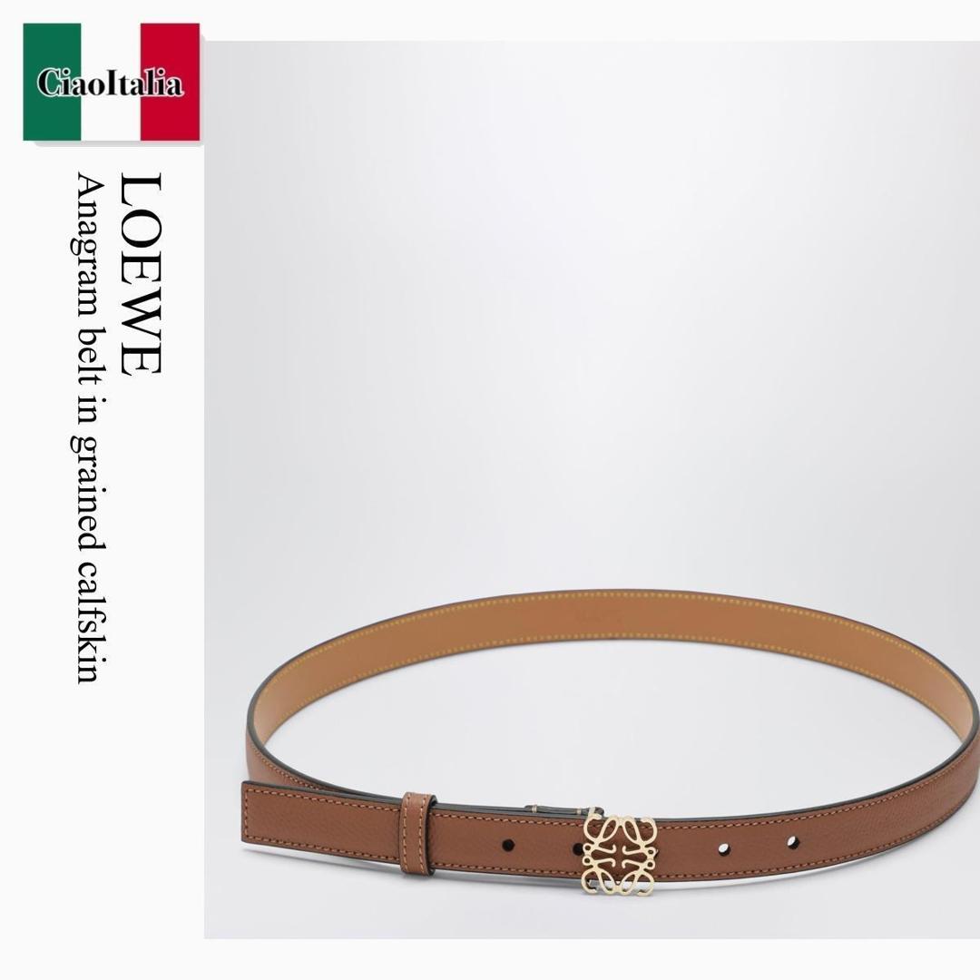 【寸法押さえる・店卸し資産境界線・早め者制覇！】 ロエベ / Loewe Anagram Belt In Grained Calfskin / E821Z15X02 / E821Z15X02 2526 / E821Z15X022526 / 三尺帯
