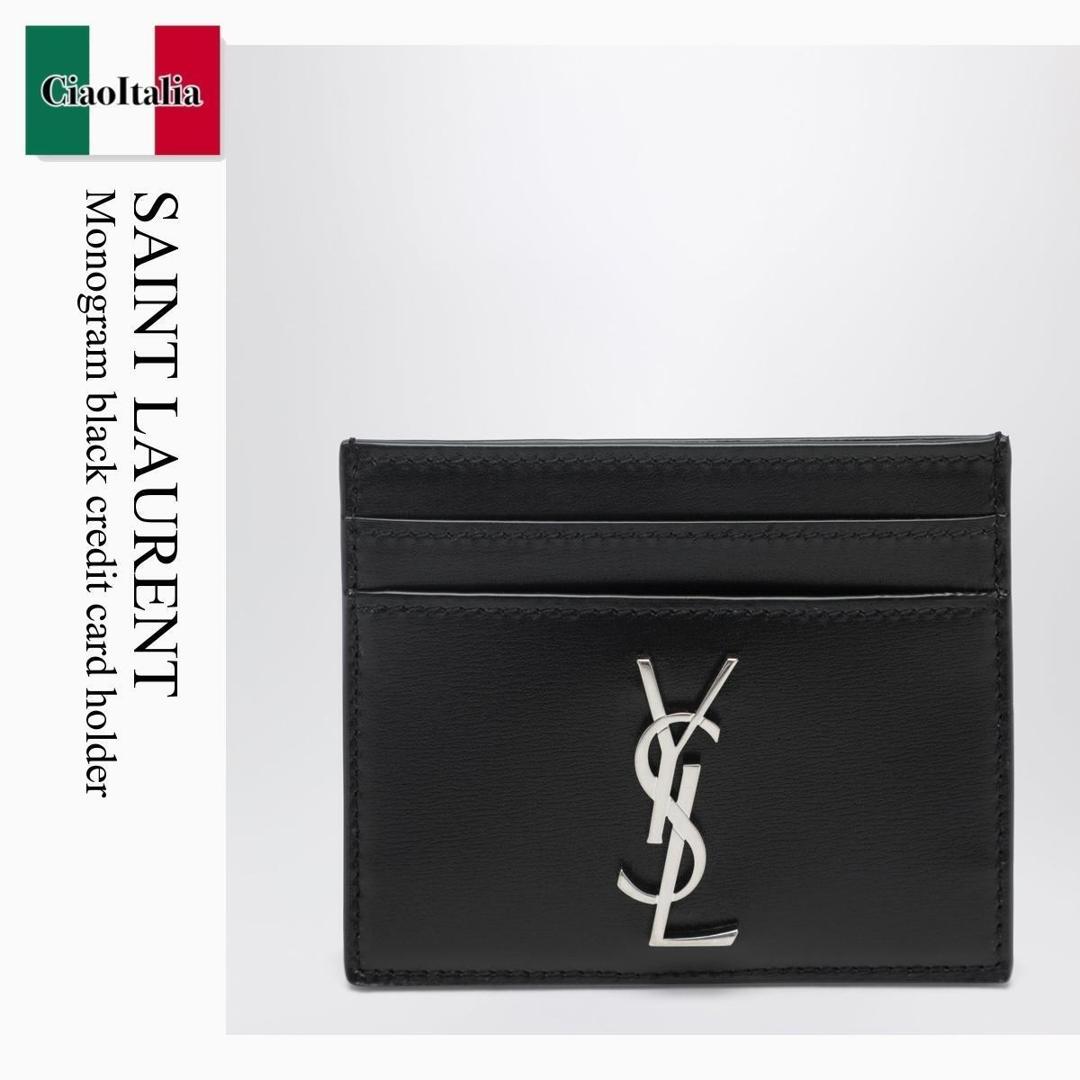 【分量制限事項・店卸し資産区分け・早め者白星！】 サンローラン / Saint Laurent Monogram Black Credit Card Holder / 485631 0SX0E / 485631 0SX0E 1000 / 4856310SX0E1000 / 歌留多入れもの・名刺入れ