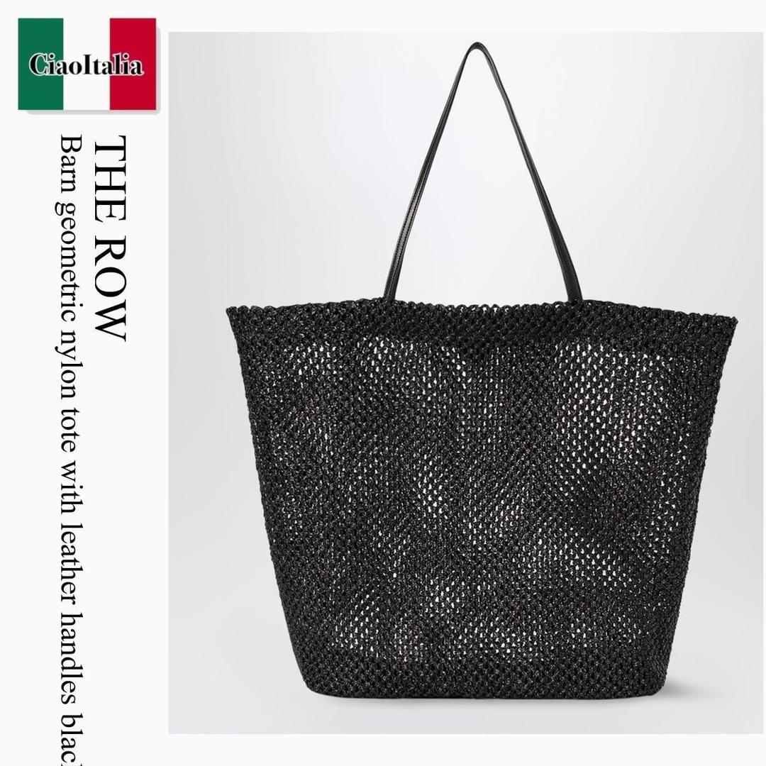 【数量限定・在庫限り・早い者勝ち！】 ザ・ロウ / かばん / カバン / The Row Barn Geometric Nylon Tote With Leather Handles Black / W2074WL6 / W2074WL6 BAS / W2074WL6BAS / トートバッグ