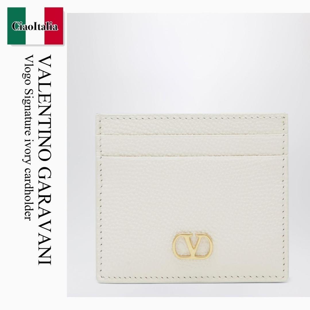 【分量制限事項・店卸し資産区分け・早め者白星！】 バレンチノ / Valentino Garavani Vlogo Signature Ivory Cardholder / 8W0P0AJ7SNP / 8W0P0AJ7SNP I16 / 8W0P0AJ7SNPI16 / 歌留多入れもの・名刺入れ