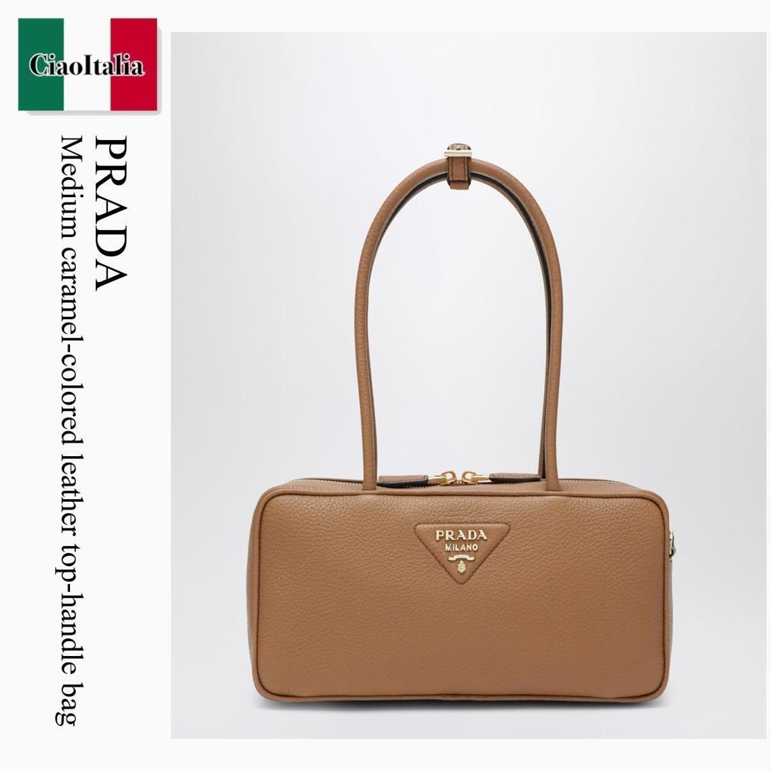 【寸法押さえる・店卸し資産境界線・早め者制覇！】 プラダ / かばん / 袋 / Prada Medium Caramel-Colored Leather Top-Handle Bag / 1BB126 F03V8 / 1BB126 ONO2DKV F03V8 / 1BB126ONO2DKVF03V8 / ショルダーバッグ・ポシェット