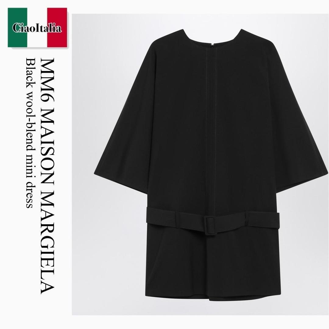 【物量制限事項・店卸し資産極限点・早め者制覇！】 MM6 / Mm6 Maison Margiela Black Wool-Blend Mini Dress / S62DA0062M35614 / S62DA0062M35614 900 / S62DA0062M35614900 / 衣裳