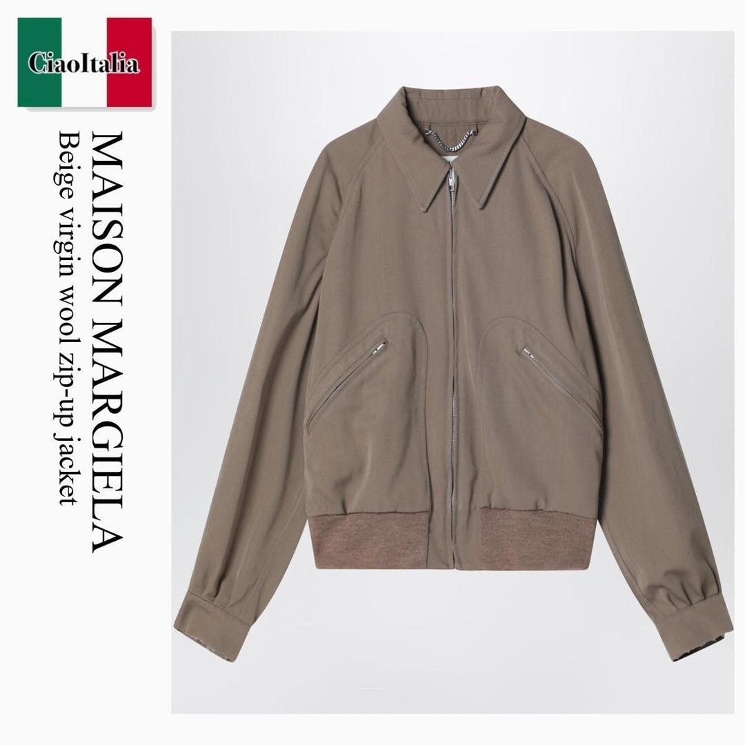【分量制限事項・店卸し資産区分け・早め者白星！】 棲み家 マルジェラ / Maison Margiela Beige Virgin Wool Zip-Up Jacket / S51AM0509M35062 / S51AM0509M35062 804 / S51AM0509M35062804 / 上衣