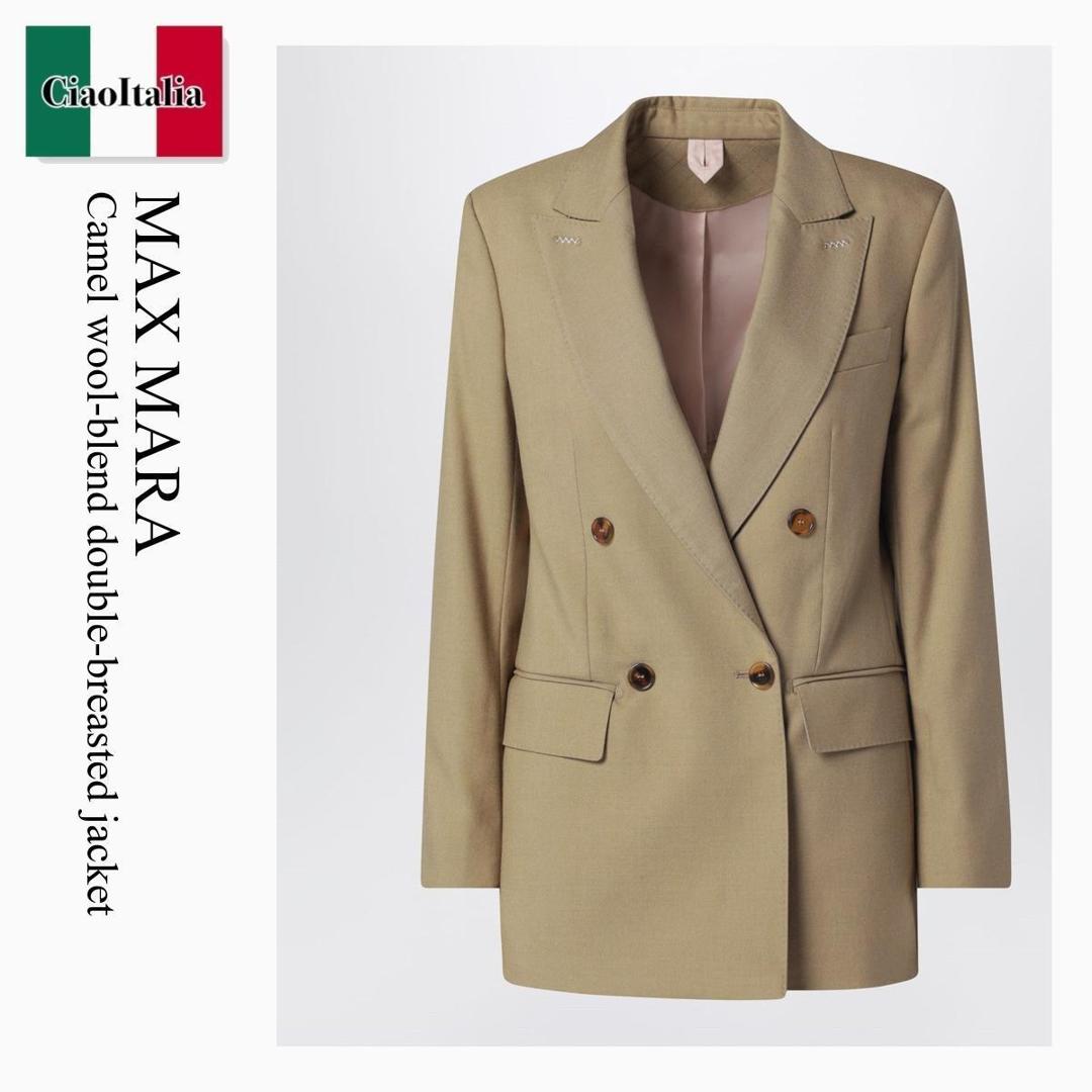 【量目押さえる・店卸し資産極限点・早め者制勝！】 マックスマーラ / Max Mara Camel Wool-Blend Double-Breasted Jacket / MXMEDOTTO / MXMEDOTTO 002 / MXMEDOTTO002 / 上衣