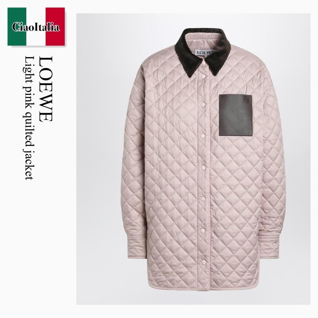 【分量制限事項・店卸し資産区分け・早め者白星！】 ロエベ / Loewe Light Pink Quilted Jacket / S359Y02XFG / S359Y02XFG 7200 / S359Y02XFG7200 / 落ちこむ上衣・厚地の外套