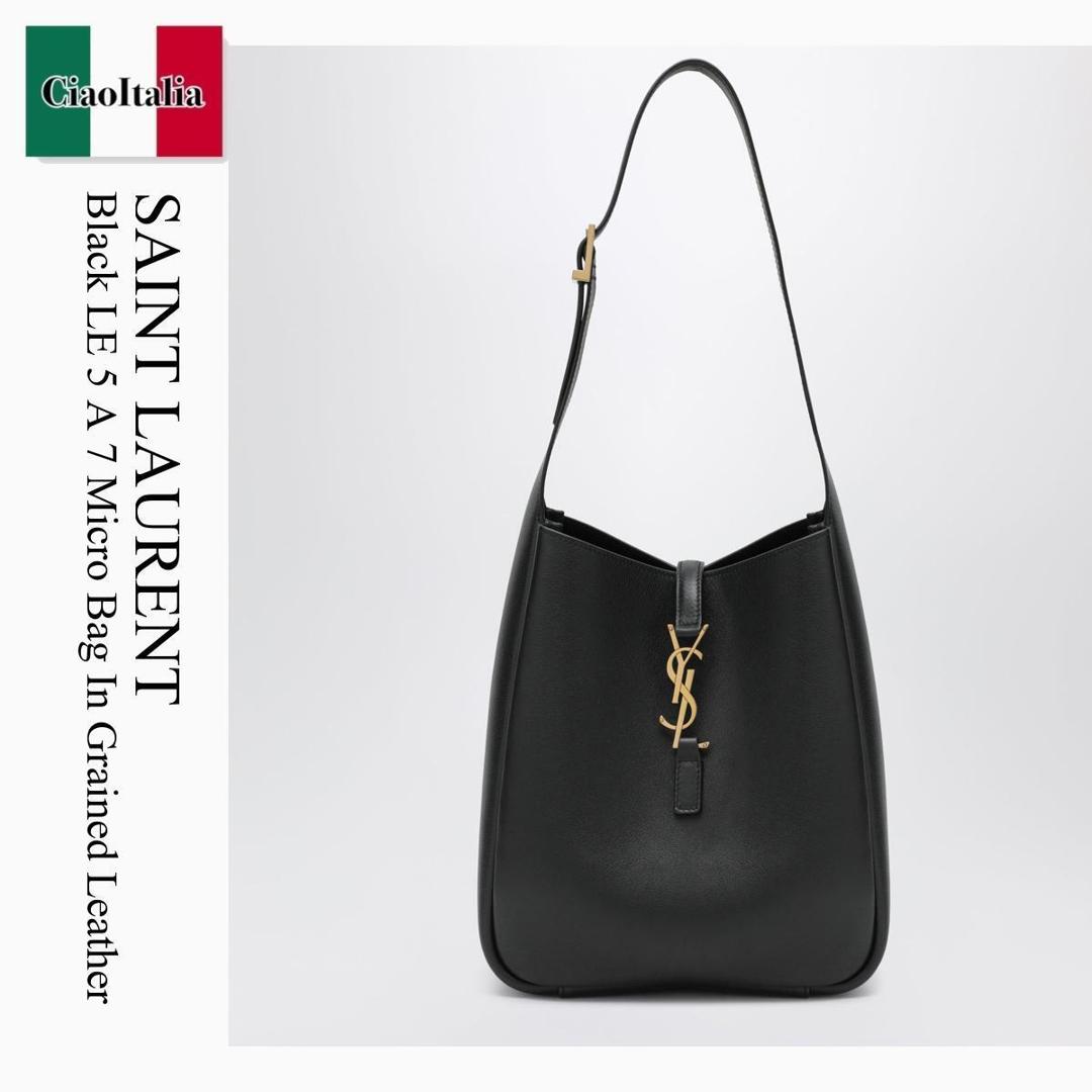 【寸法押さえる・店卸し資産境界線・早め者制覇！】 サンローラン / かばん / 袋 / Saint Laurent Black Le 5 A 7 Micro Bag In Grained Leather / 850533 AAAUQ / 850533 AAAUQ 1000 / 850533AAAUQ1000 / ショルダーバッグ・ポシェット