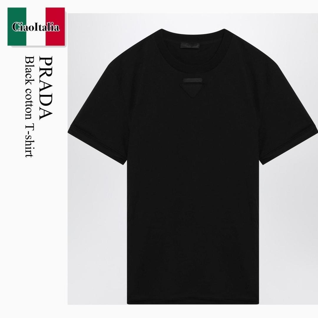 【数量限定・在庫限り・早い者勝ち！】 プラダ / Prada Black Cotton T-Shirt / UJN979 F0002 / UJN979 OOO11CD F0002 / UJN979OOO11CDF0002 / Tシャツ・カットソー｜Ciao Italia