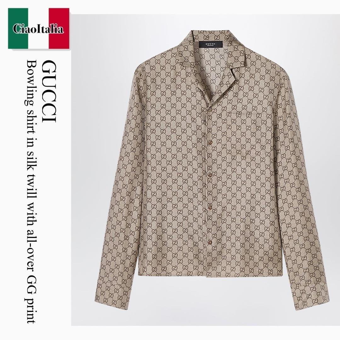 【寸法押さえる・店卸し資産境界線・早め者制覇！】 グッチ / Gucci Bowling Shirt In Silk Twill With All-Over Gg Print / 864367 ZAUUN / 864367 ZAUUN 2270 / 864367ZAUUN2270 / プルオーバー