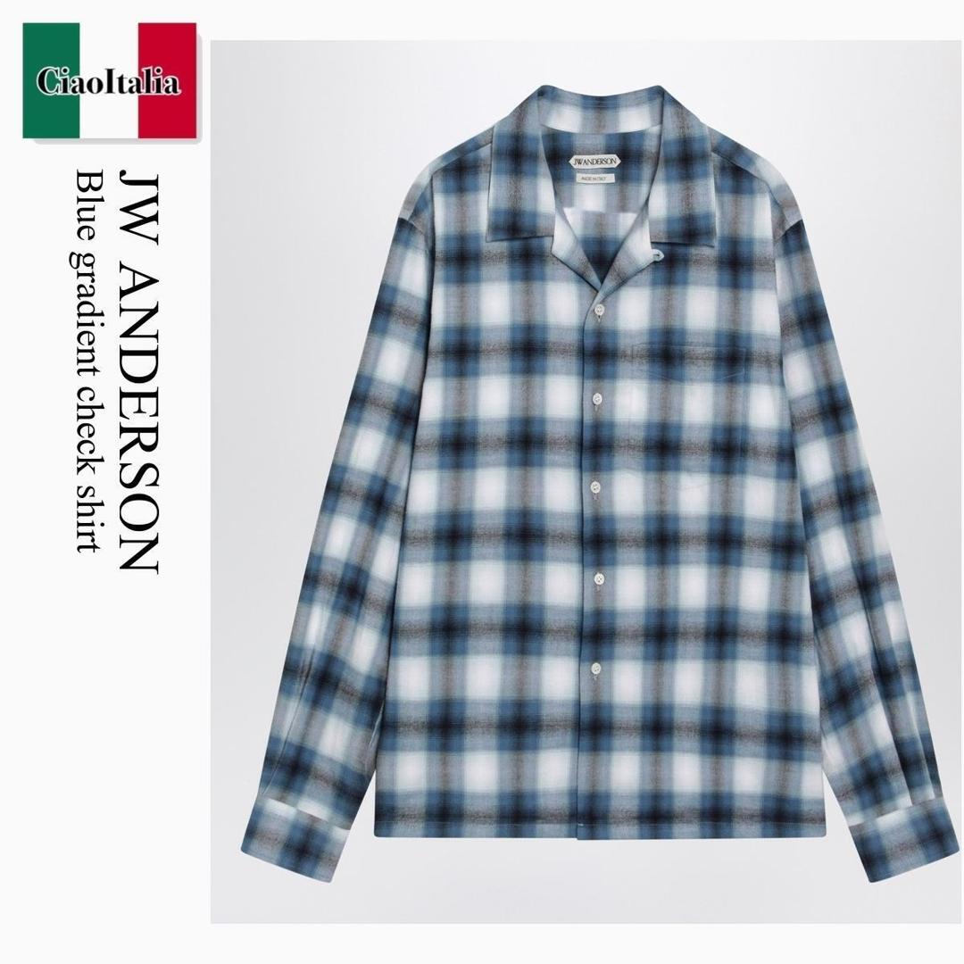 【寸法押さえる・店卸し資産境界線・早め者制覇！】 ジェイダブリュ アンダーソン / Jw Anderson Blue Gradient Check Shirt / SH0382PG1889 / SH0382PG1889 842 / SH0382PG1889842 / プルオーバー