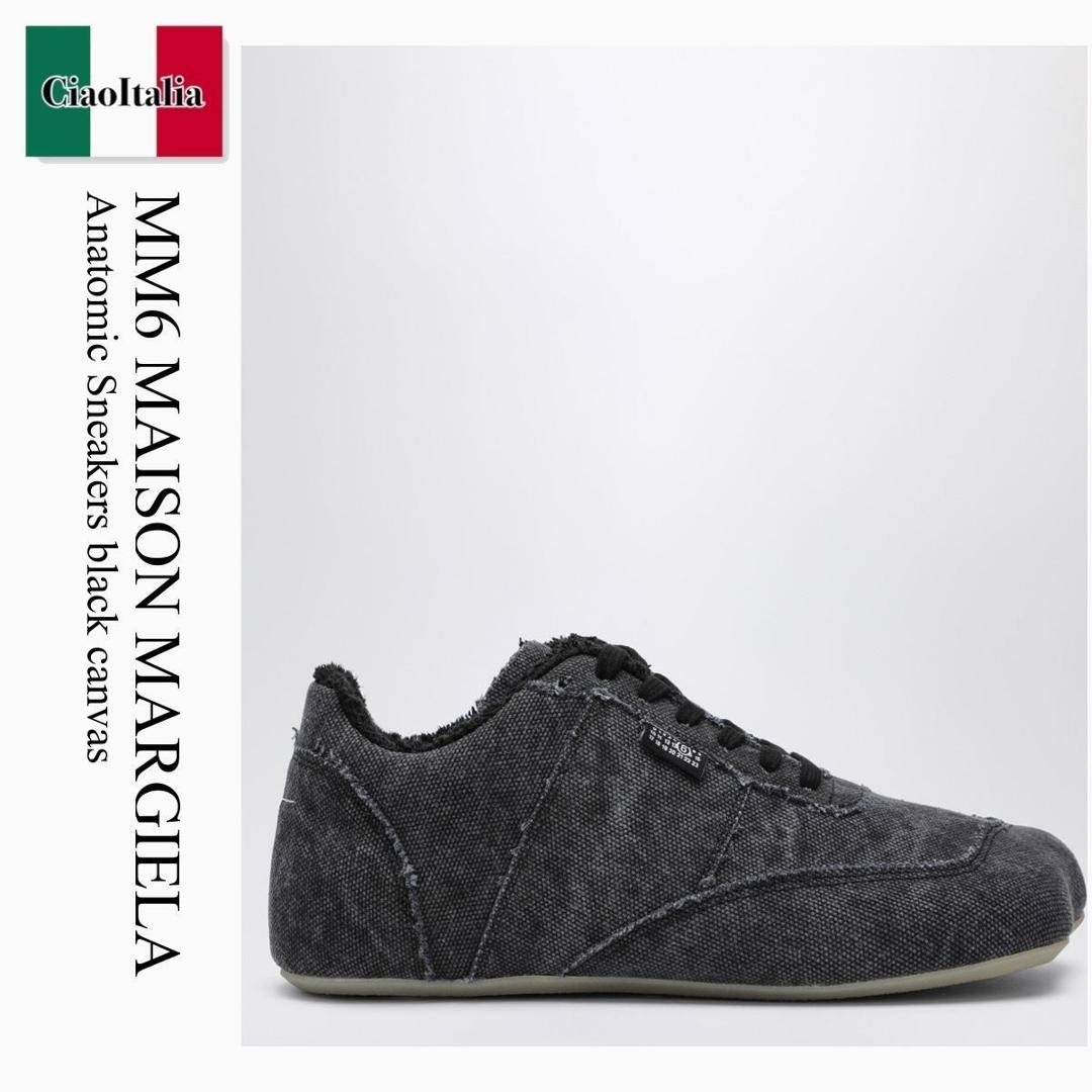 【寸法押さえる・店卸し資産境界線・早め者制覇！】 MM6 / Mm6 Maison Margiela Anatomic Sneakers Black Canvas / SH1WS0024P7602 / SH1WS0024P7602 T8013 / SH1WS0024P7602T8013 / スニーカー