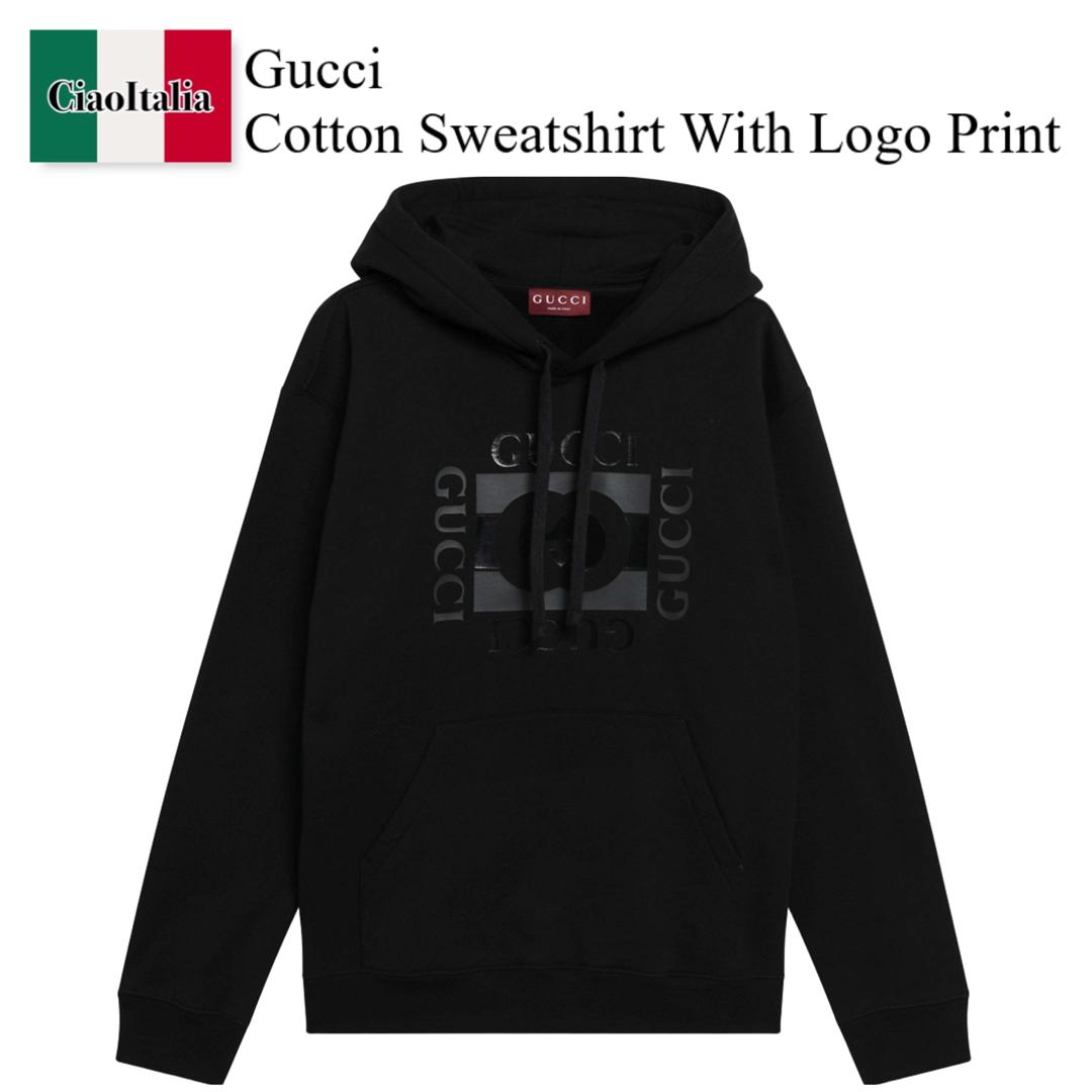 【寸法押さえる・店卸し資産境界線・早め者制覇！】 グッチ / Gucci Cotton Sweatshirt With Logo Print / 855976 XJHNH / 855976 XJHNH 1152 / 855976XJHNH1152 / パーカー・フーディ