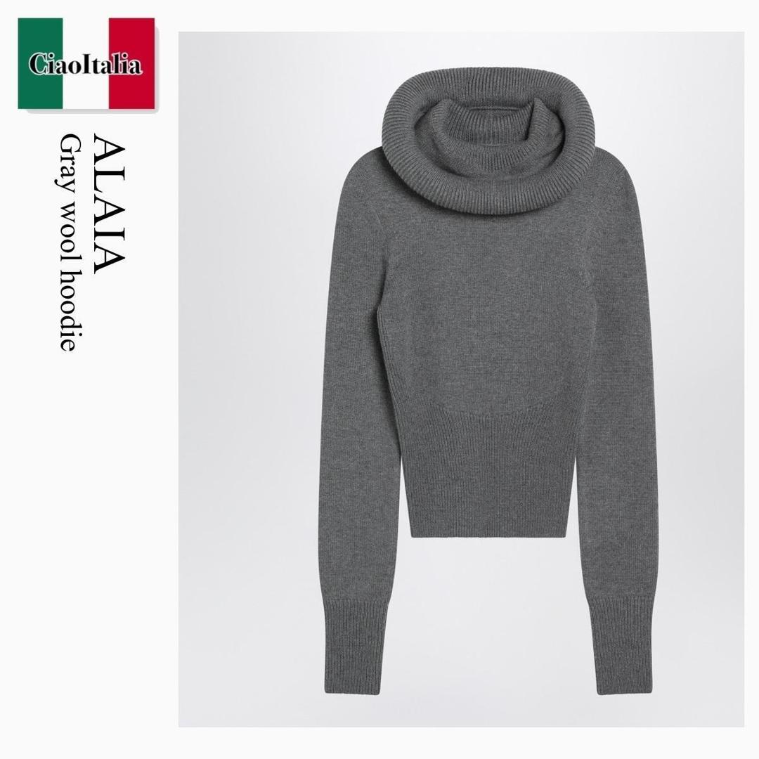 【数量限定・在庫限り・早い者勝ち!】 アズディンアライア / Alaia Gray Wool Hoodie / AA9G0071K133B / AA9G0071K133B 821 / AA9G0071K133B821 / パーカー・フーディ|Ciao Italia