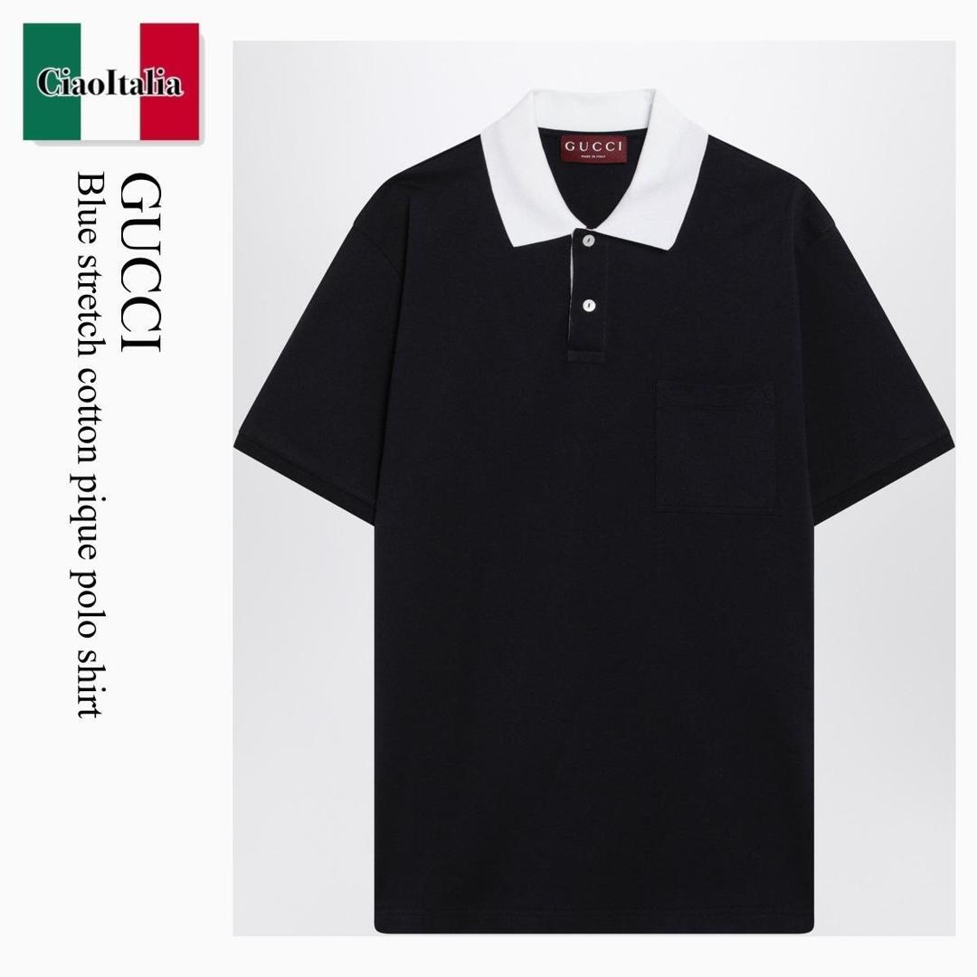 【寸法押さえる・店卸し資産境界線・早め者制覇！】 グッチ / Gucci Blue Stretch Cotton Pique Polo Shirt / 854632 XJHOG / 854632 XJHOG 4002 / 854632XJHOG4002 / スポーツシャツ