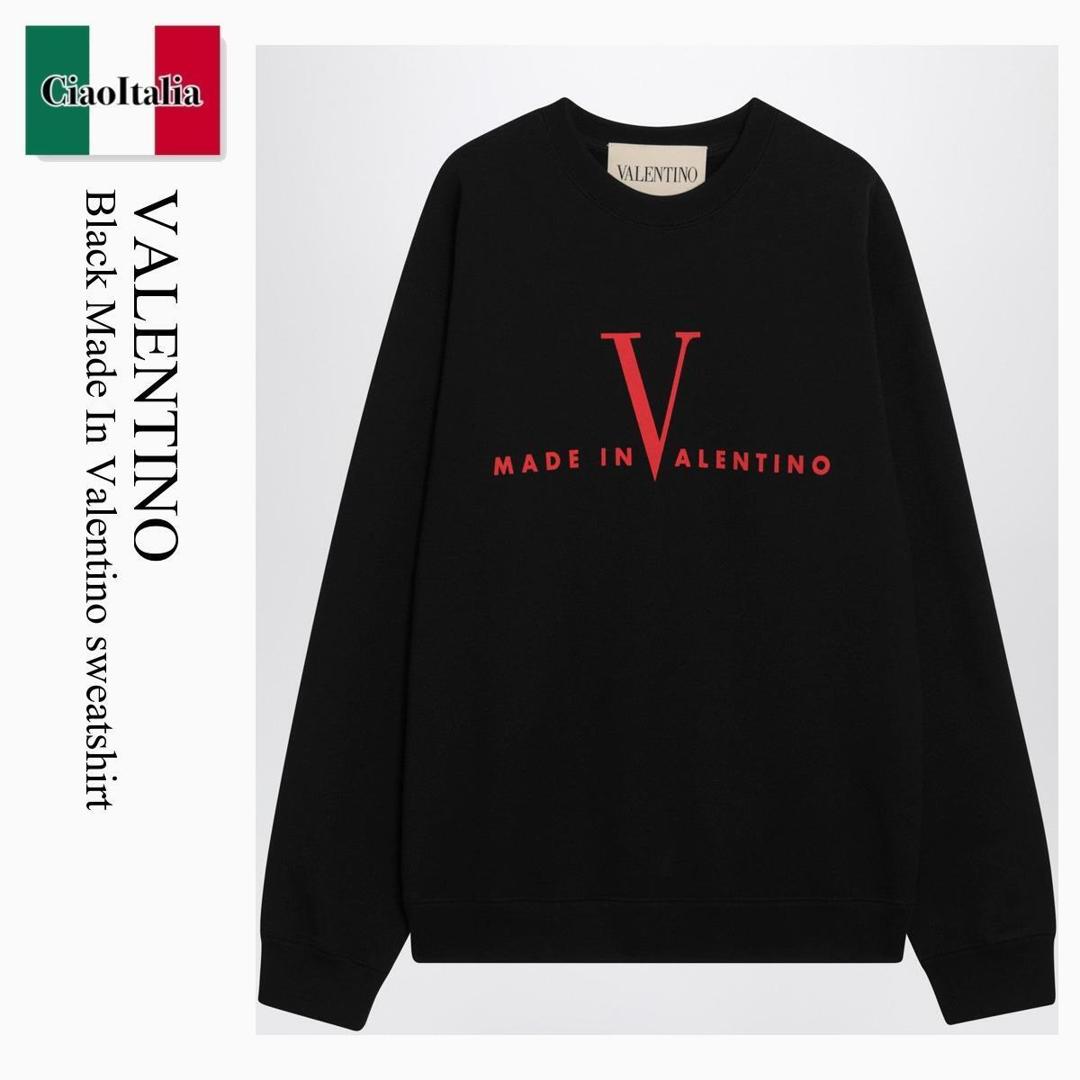 【寸法押さえる・店卸し資産境界線・早め者制覇！】 バレンチノ / Valentino Black Made In Valentino Sweatshirt / 8V3MF28RBCU / 8V3MF28RBCU 0NR / 8V3MF28RBCU0NR / スウェット・トレーナー