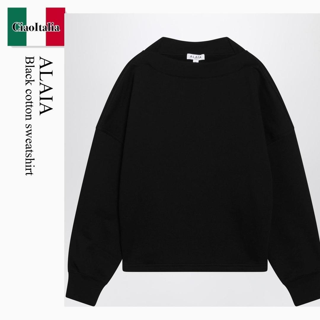 【分量制限事項・店卸し資産区分け・早め者白星！】 アズディンアライア / Alaia Black Cotton Sweatshirt / AA9E0331J094C / AA9E0331J094C 999 / AA9E0331J094C999 / スウェット・トレーナー