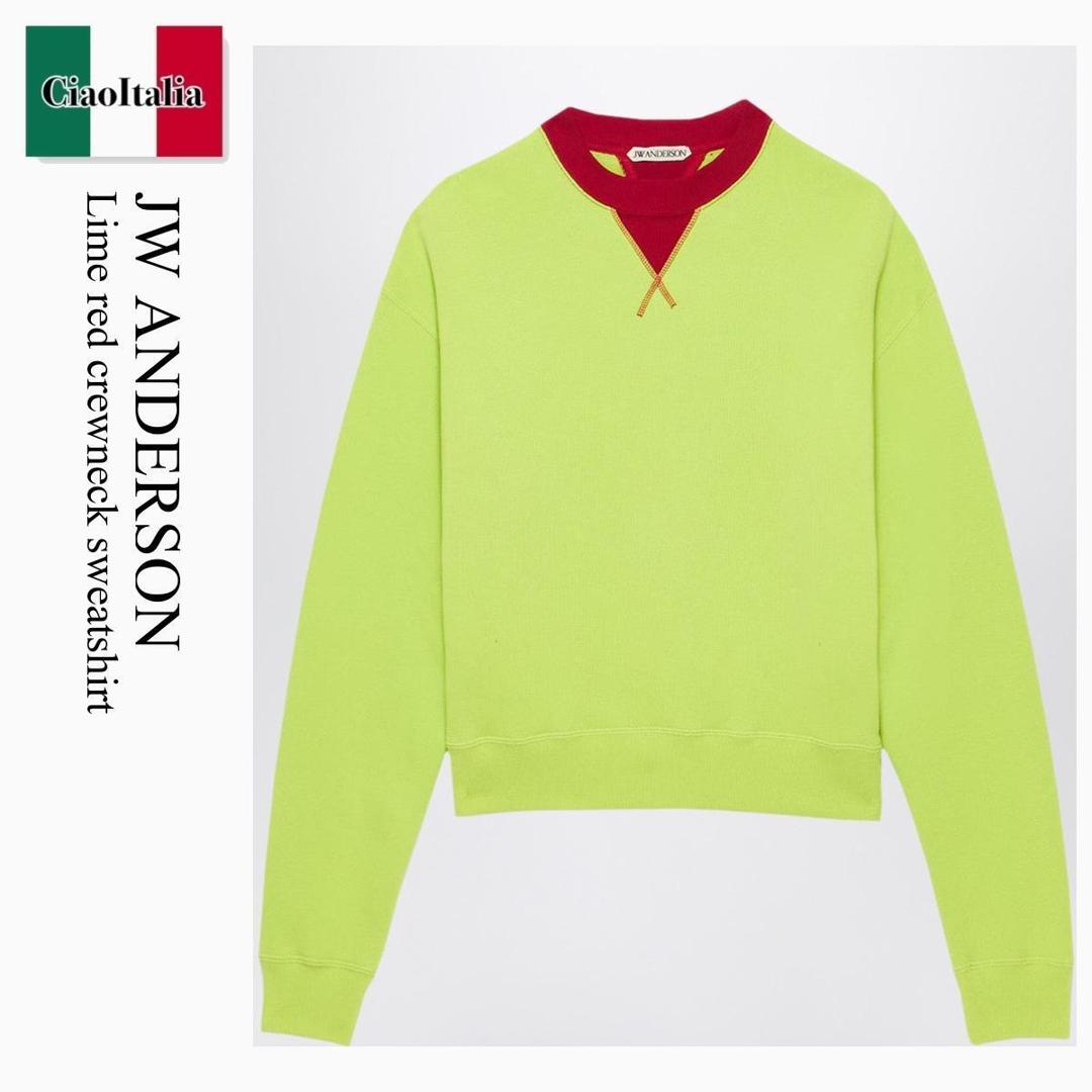 【分量制限事項・店卸し資産区分け・早め者白星！】 ジェイダブリュ アンダーソン / Jw Anderson Lime Red Crewneck Sweatshirt / JW0253PG1901 / JW0253PG1901 331 / JW0253PG1901331 / スウェット・トレーナー