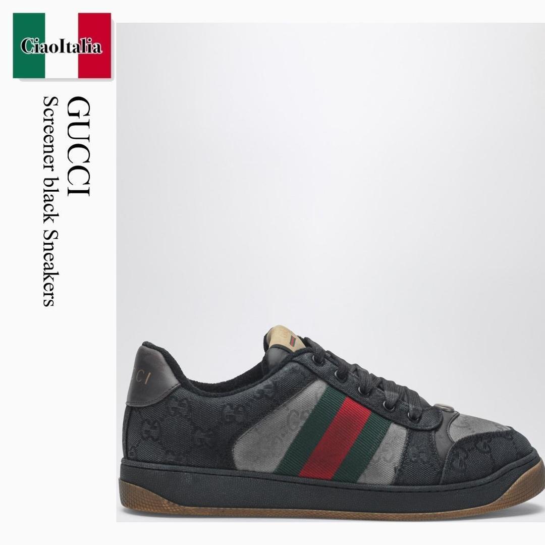 【数量限定・在庫限り・早い者勝ち！】 グッチ / Gucci Screener Black Sneakers / 857889 FAFEN / 857889 FAFEN 1077 / 857889FAFEN1077 / スニーカー｜Ciao Italia