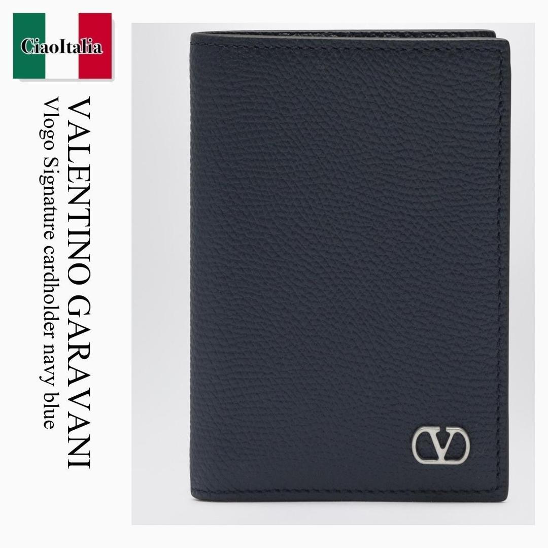 【分量制限事項・店卸し資産区分け・早め者白星！】 バレンチノ / Valentino Garavani Vlogo Signature Cardholder Navy Blue / 8Y2P0AP1UAG / 8Y2P0AP1UAG M30 / 8Y2P0AP1UAGM30 / 歌留多入れもの・名刺入れ