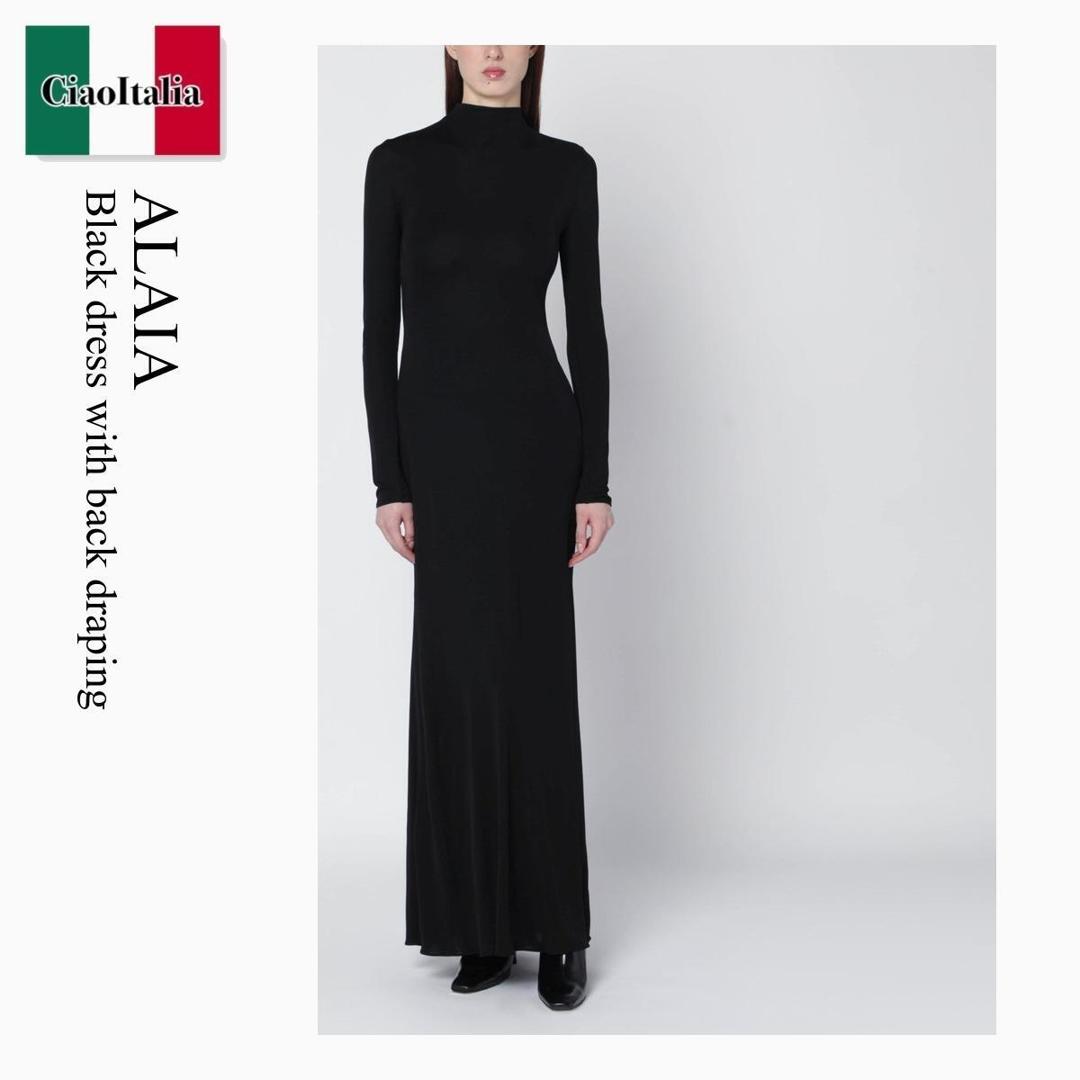 【物量制限事項・店卸し資産極限点・早め者制覇！】 アズディンアライア / Alaia Black Dress With Back Draping / AA9R2870J090C / AA9R2870J090C 995 / AA9R2870J090C995 / 衣裳