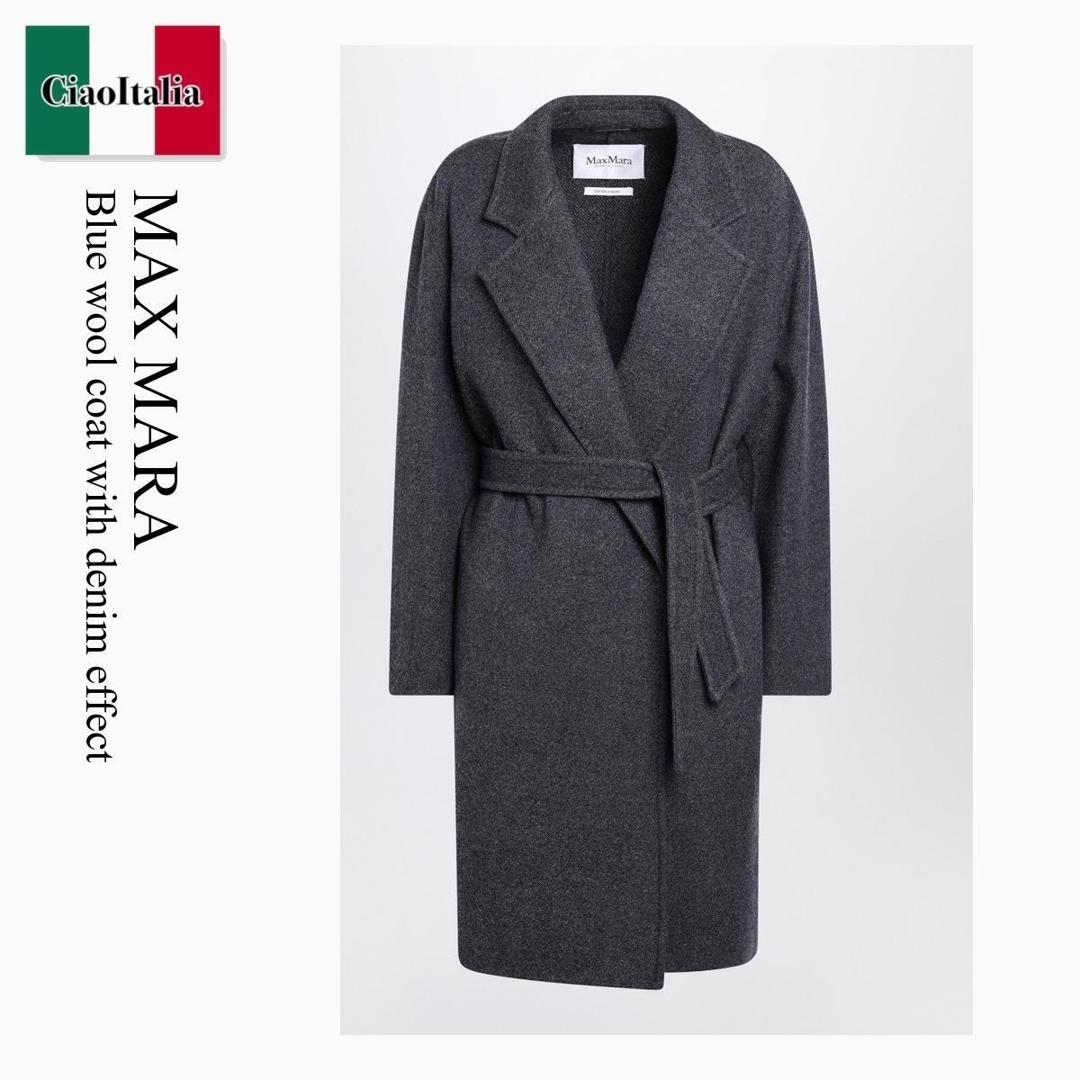 【量目押さえる・店卸し資産極限点・早め者制勝！】 マックスマーラ / Max Mara Blue Wool Coat With Denim Effect / CARNIA / CARNIA 001 / CARNIA001 / 厚地の外套
