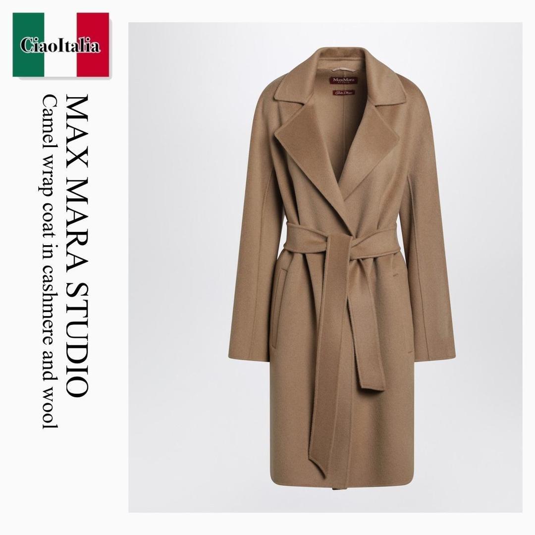 【数量限定・在庫限り・早い者勝ち！】 マックスマーラ / Max Mara Studio Camel Wrap Coat In Cashmere And Wool / MSTTENORE / MSTTENORE 010 / MSTTENORE010 / コート｜Ciao Italia