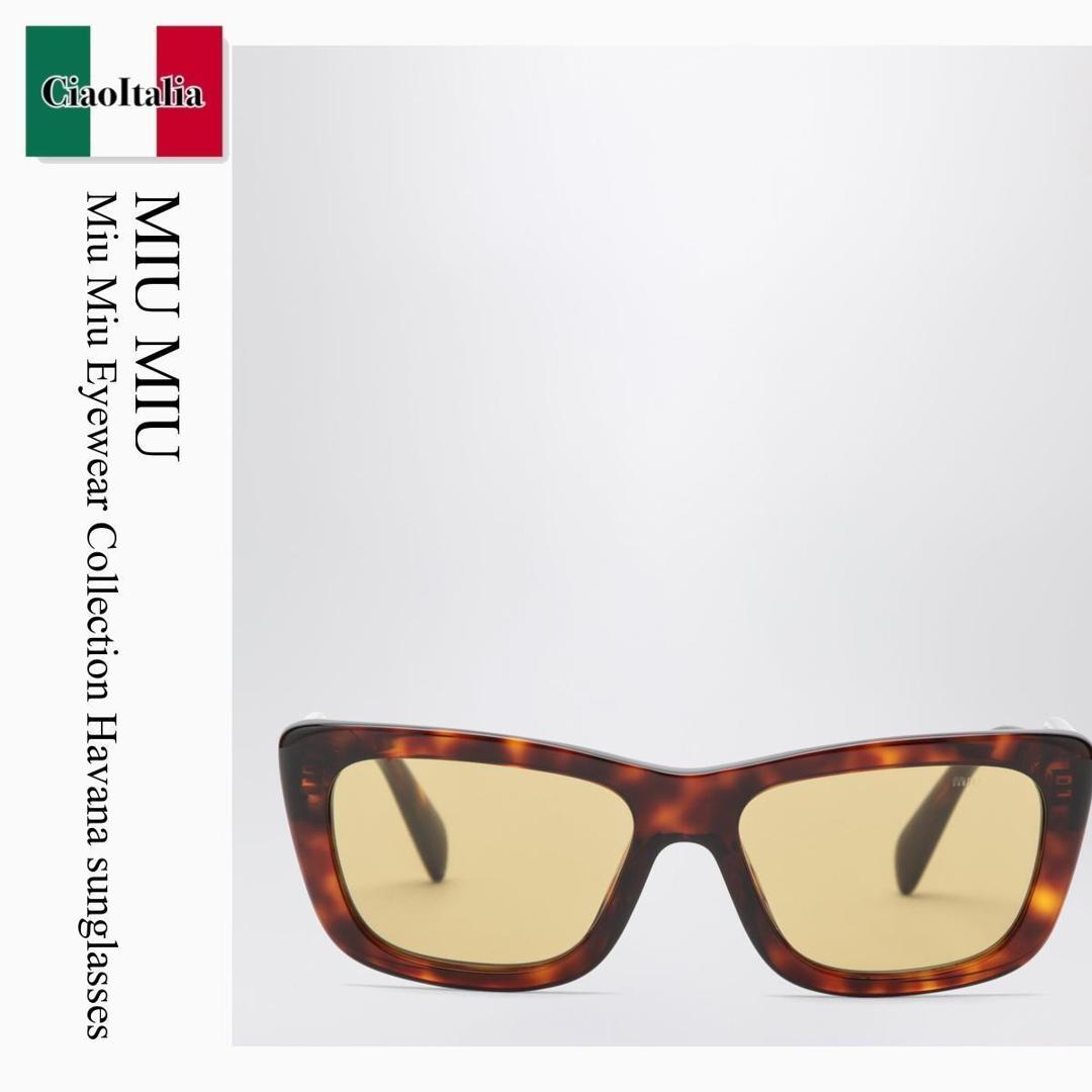 【数量限定・在庫限り・早い者勝ち!】 ミュウミュウ / Miu Miu Miu Miu Eyewear Collection Havana Sunglasses / 0MUB12 27L10Y / 0MUB12 SPL 27L10Y / 0MUB12SPL27L10Y / サングラス|Ciao Italia