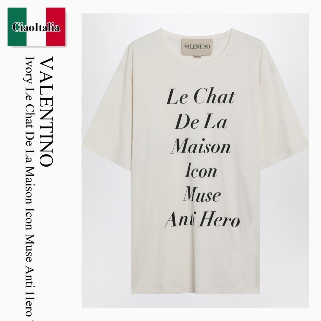 【分量制限事項・店卸し資産区分け・早め者白星！】 バレンチノ / Valentino Le Chat De La Maison Icon Muse Anti Hero T-Shirt / 8V3MG18BBBU / 8V3MG18BBBU 0AN / 8V3MG18BBBU0AN / プルオーバー・カットソー