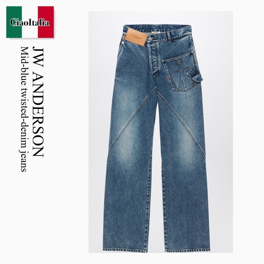 【量目押さえる・店卸し資産極限点・早め者制勝！】 ジェイダブリュ アンダーソン / Jw Anderson Mid-Blue Twisted-Denim Jeans / DT0126PG1849 / DT0126PG1849 172 / DT0126PG1849172 / ジーンズ・ジーパン