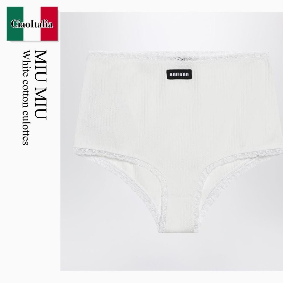 【寸法押さえる・店卸し資産境界線・早め者制覇！】 ミュウミュウ / Miu Miu White Cotton Culottes / SP9483 F0009 / SP9483 OOO1951 F0009 / SP9483OOO1951F0009 / さる股引き